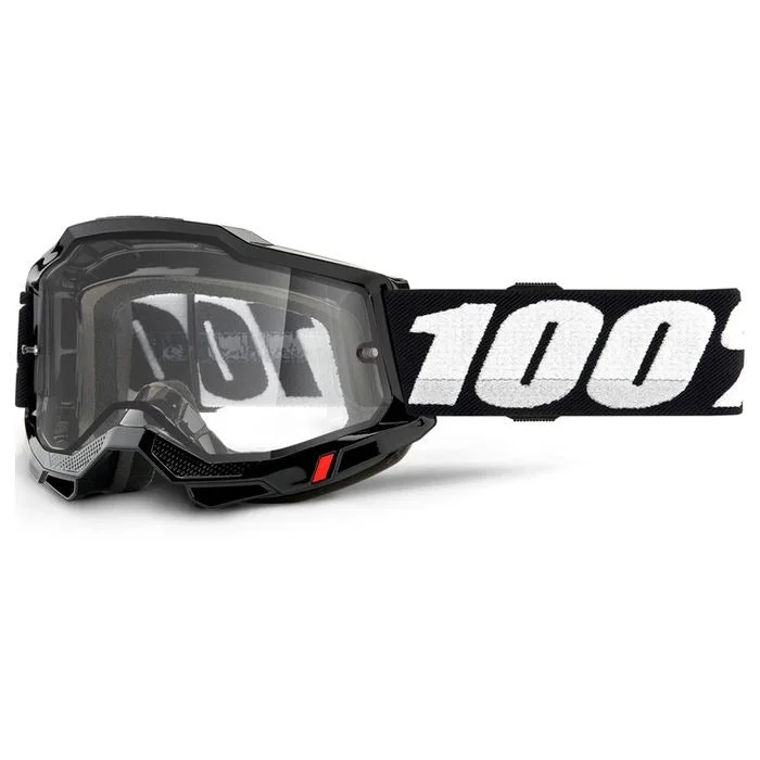 bicycle rust robustness-100% ACCURI 2 ENDURO MOTO BLACK GOGGLE - CLEAR LENS