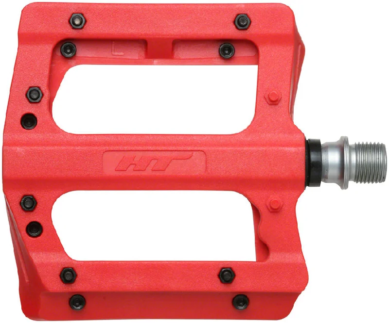 bicycle wheel stiffness-HT Components PA12A Pedals - Platform Composite 9/16" Red