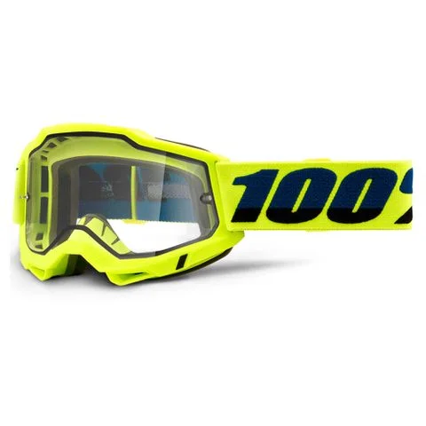 bicycle knee strap-100% ACCURI 2 ENDURO MOTO GOGGLE - YELLOW (CLEAR)