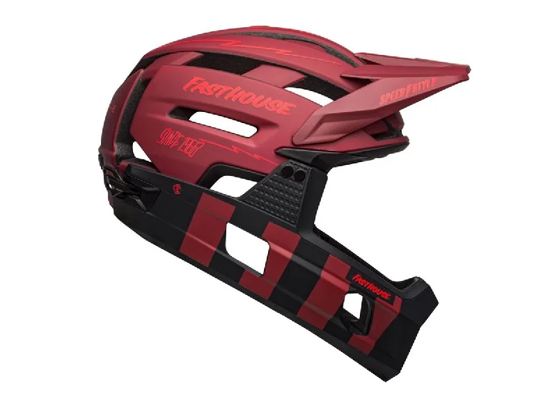 bicycle cleat signal-Bell Super Air R MIPS Full Face Helmet - Matt Red-Black - 2021