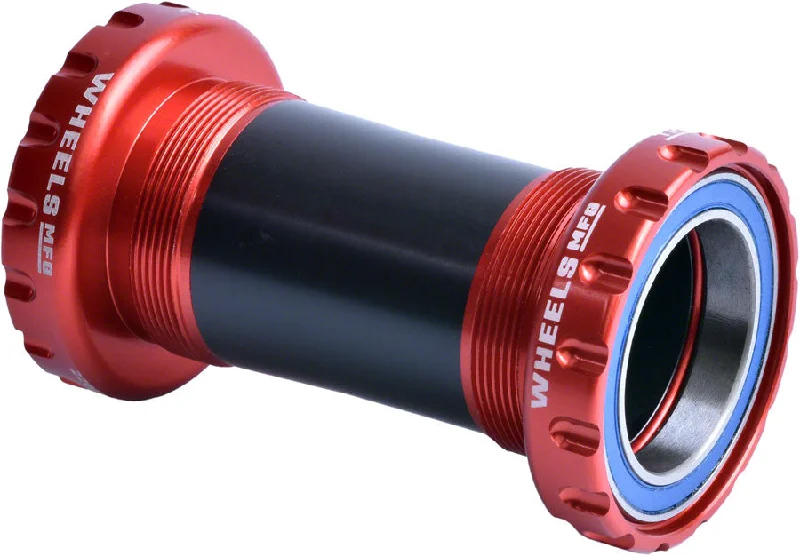 bicycle seatpost signal-Wheels Manufacturing BSA 30 Bottom Bracket - English BSA Frame Interface ABEC-3 Bearings For 30mm Spindle Red