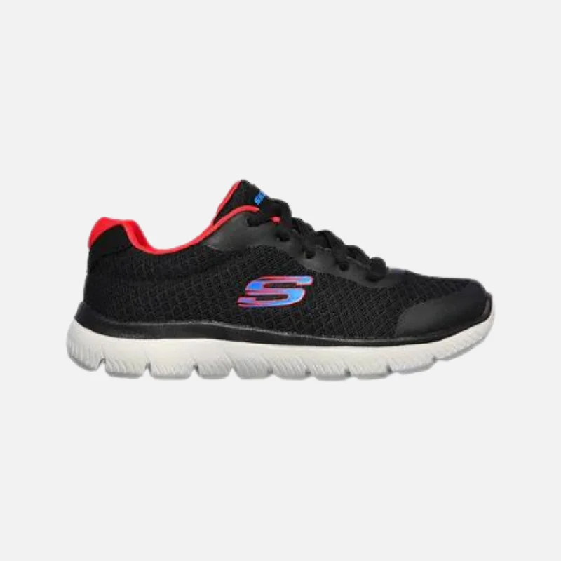 bicycle fitness signal-Skechers Summits kids Shoes (8-9 Year) -Black/Red