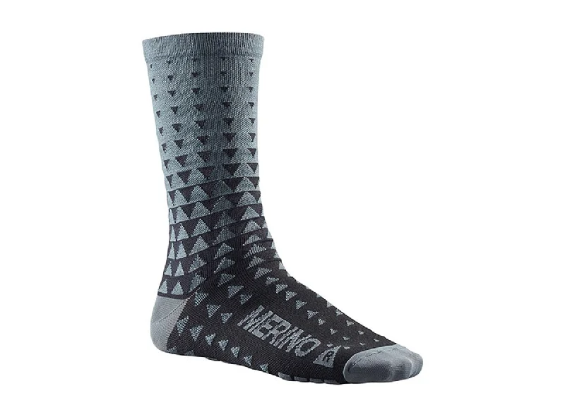 bicycle pedal resilience-Mavic Ksyrium Merino Graphic Sock - Asphalt-Black