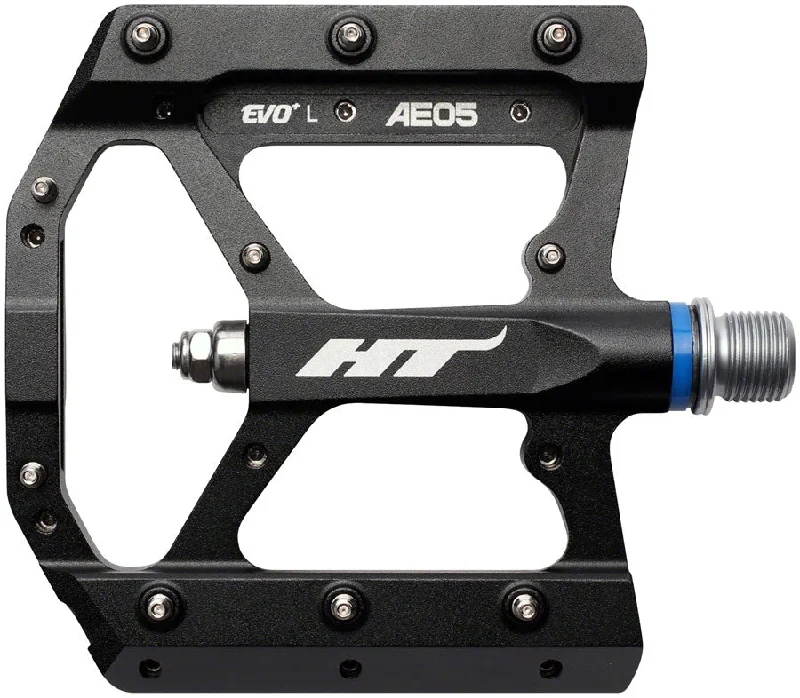 bicycle gear durability-HT Components AE05(EVO+) Pedals - Platform Aluminum 9/16" Black