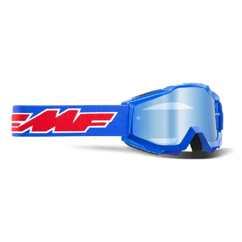 bicycle lever durability-FMF POWERBOMB YOUTH GOGGLE - ROCKET BLUE (MIRROR SILVER)