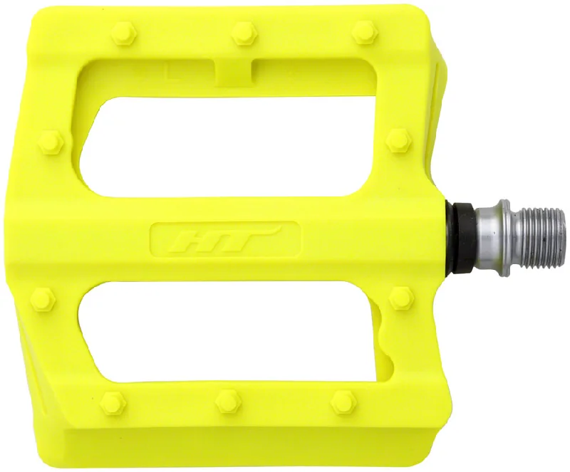 bicycle saddle flex-HT Components PA12 Pedals - Platform Composite 9/16" Neon Yellow