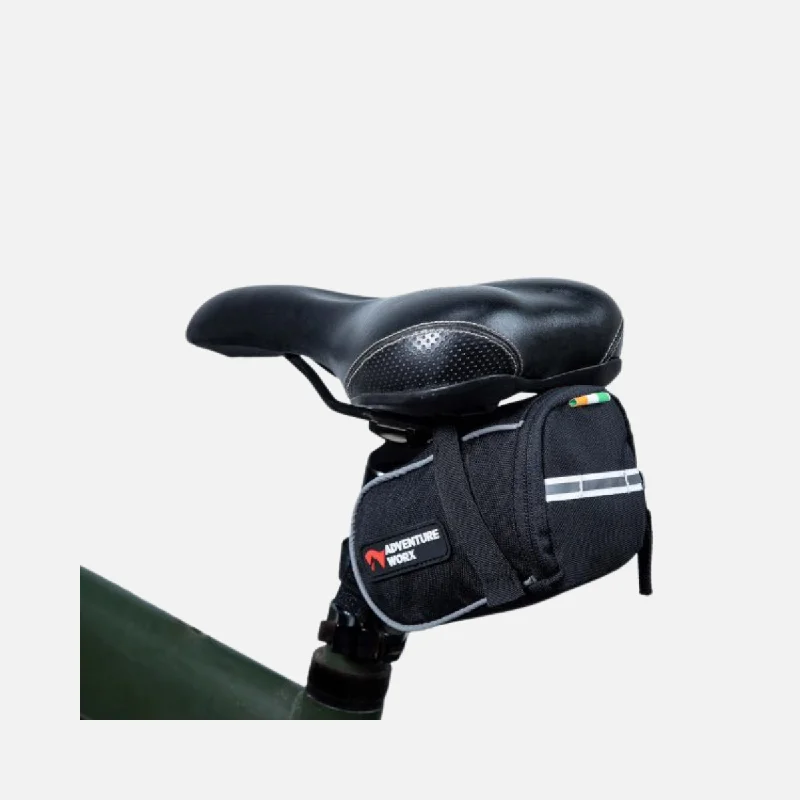 bicycle tire signal-Adventure Worx Cycle Saddle Small Pouch -Black