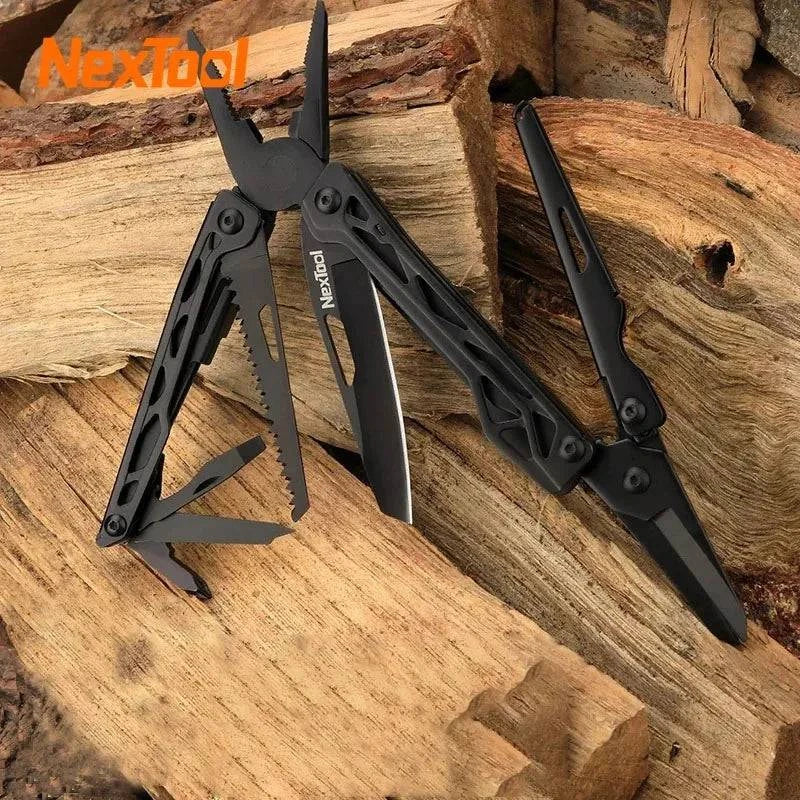 bicycle lever signal-Xiaomi NexTool Black Knight  Multi-function Camping Tools Knife Outdoor Survival Folding Pliers Scissors Hand Multitool Tool Kit