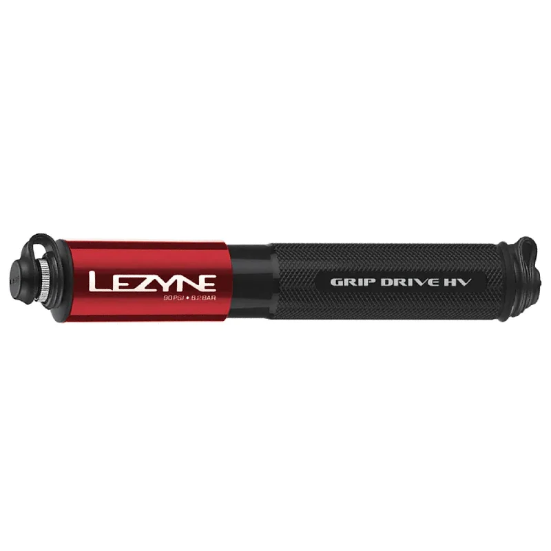 bicycle rental signal-Lezyne Grip Drive HV Pump Small Red