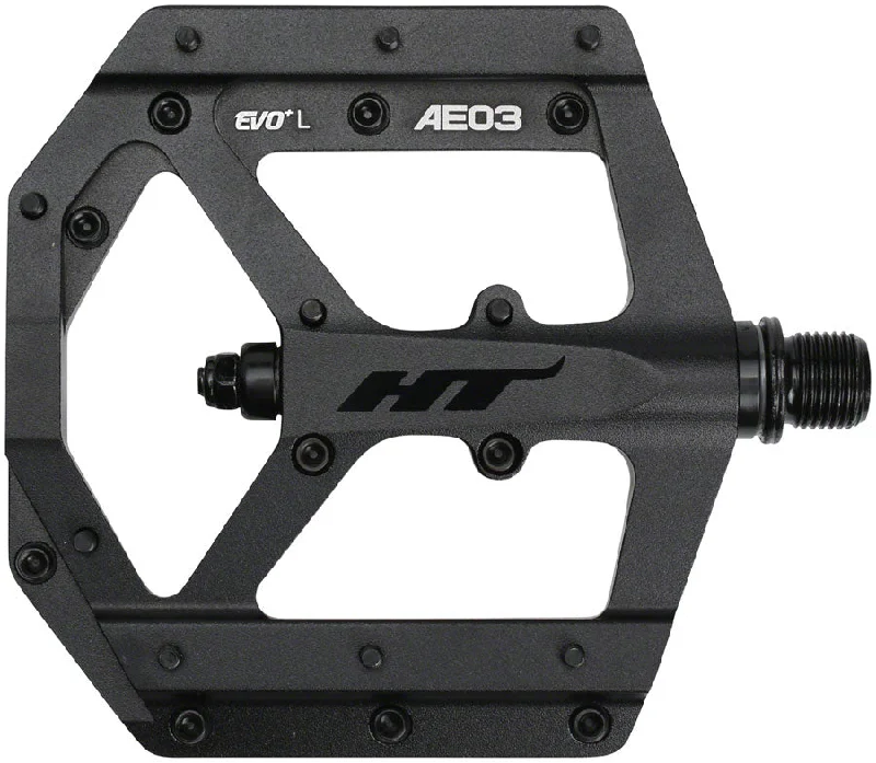 bicycle brake signal-HT Components AE03(EVO+) Pedals - Platform Aluminum 9/16" Stealth Black