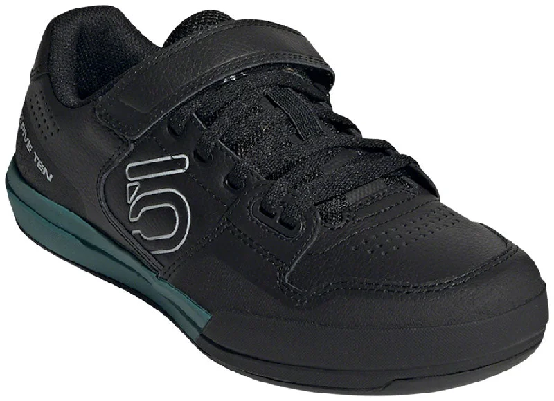 bicycle knee signal-Five Ten Hellcat Mountain Clipless Shoes - Womens Core BLK / Crystal White / Hazy Emerald 9