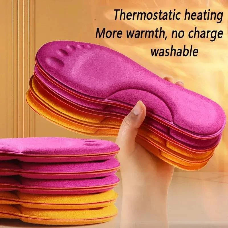 bicycle basket signal-2Pairs Self Heating Insoles Thermostatic Thermal Insole Massage Memory Foam Arch Support Shoe Pad Heated Pads Winter Men Women