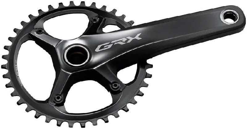 bicycle repair signal-Shimano GRX FC-RX810-1 Crankset - 172.5mm 11-Speed 42t 110 BCD Hollowtech II Spindle Interface BLK