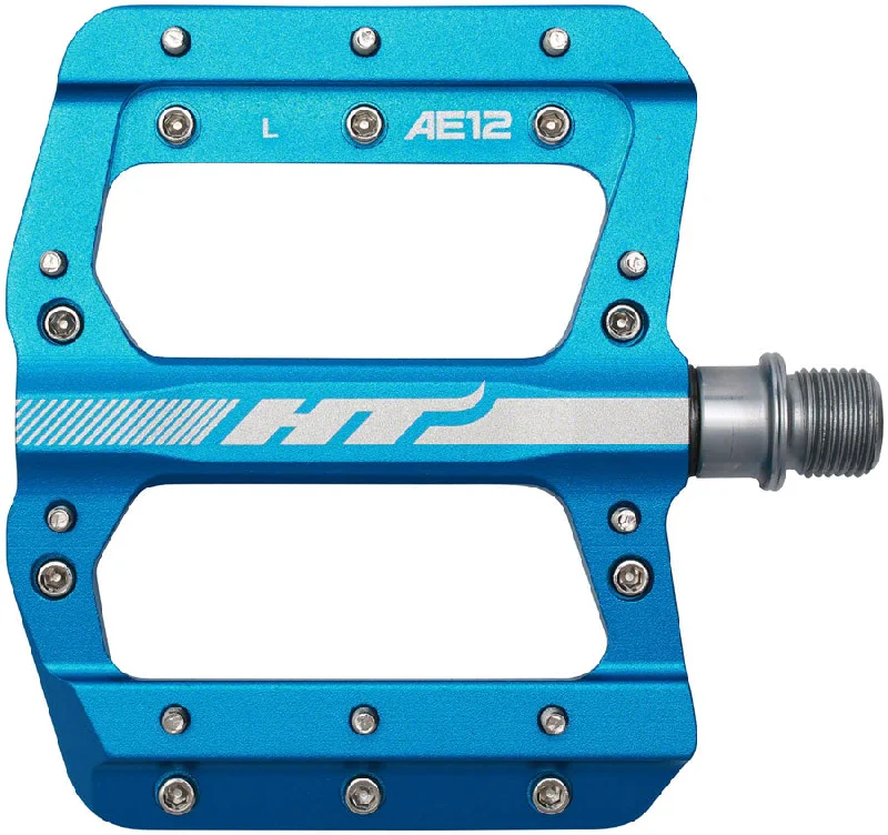 bicycle tire balance-HT Components AE12 Pedals - Platform Aluminum 9/16" Marine Blue