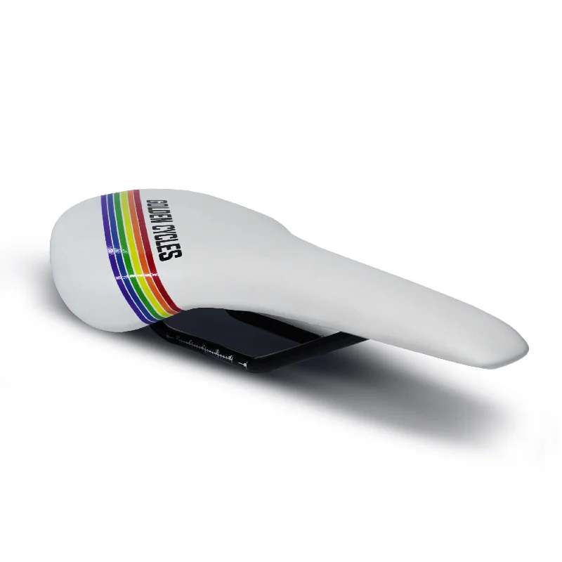 bicycle sidewall thickness-Saddle - Rainbow White