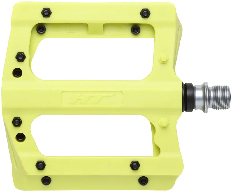 bicycle frame flex-HT Components PA12A Pedals - Platform Composite 9/16" Neon Green