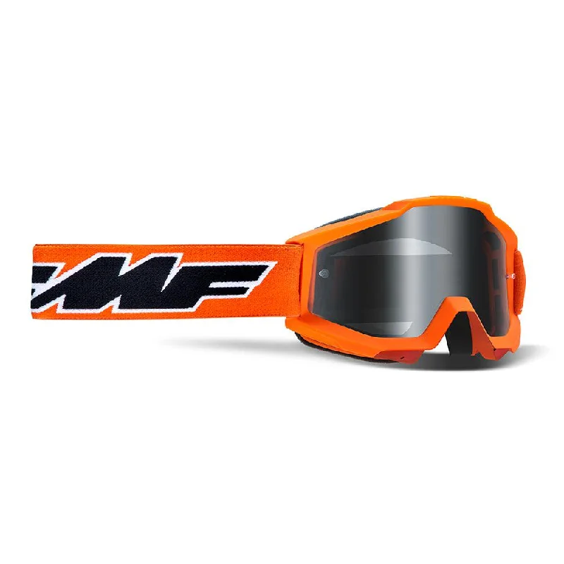 bicycle saddle durability-FMF POWERBOMB YOUTH GOGGLE - ROCKET ORANGE (MIRROR SILVER)