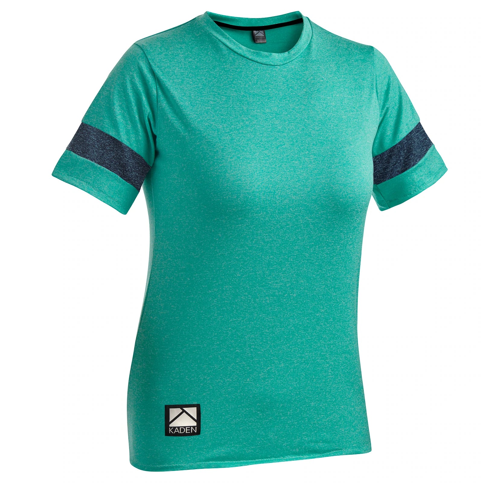 bicycle pedal stiffness-Kaden Apparel Florence Short Sleeve MTB Jersey - Womens - Teal-Midnight Blue