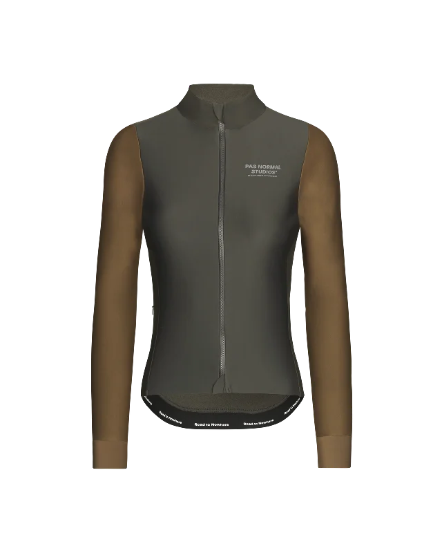 bicycle tool signal-Women's Mechanism Thermal Long Sleeve Jersey - Dark Olive / Army Brown