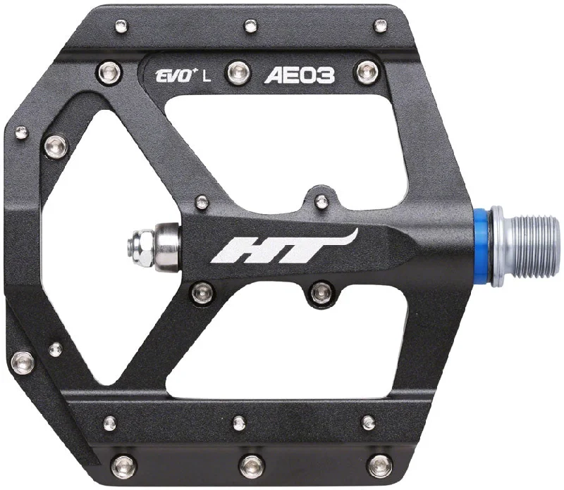 bicycle stem durability-HT Components AE03(EVO+) Pedals - Platform Aluminum 9/16" Black