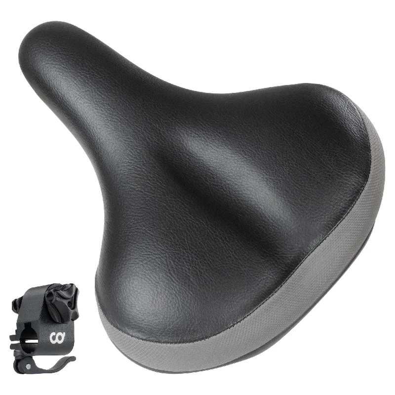 bicycle backpack signal-CyclingDeal Bike Saddle Wide Seat - 10.2" x 8.6" or Oversized 10.6" x 10.4" with Quick Release Seat Clamp Adapter - Compatible with Peloton Bike & Bike+ ONLY - Comfortable Thick or Memory Foam Saddle