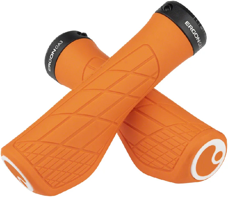 bicycle shoe support-Ergon GA3 Grips - Juicy Orange Lock-On Small