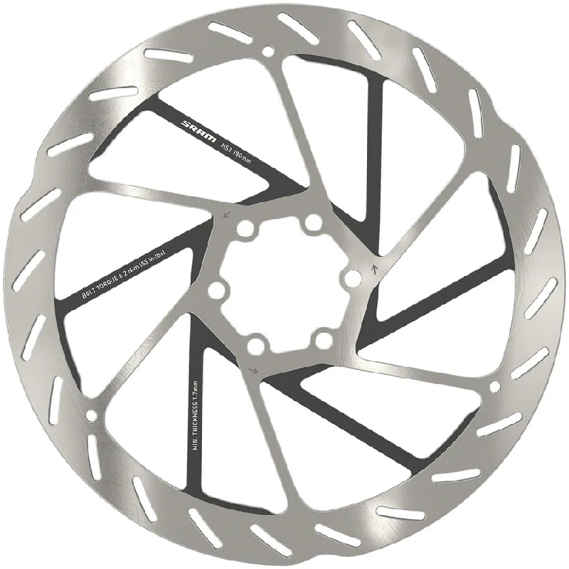 bicycle shoe resistance-Sram Rotor HS2 6-Bolt Rounded 180mm