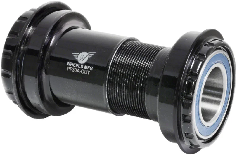 bicycle gear toughness-Wheels Manufacturing PF30A Frame to GXP Spindle Outboard Thread Together Bottom Bracket BLK