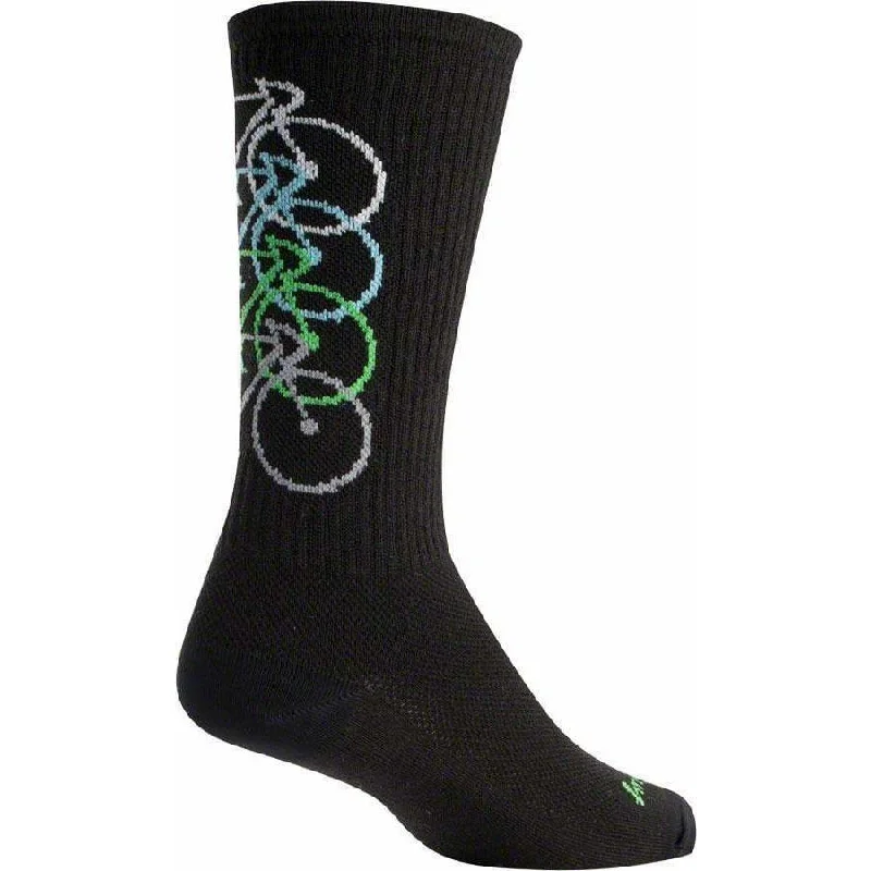 bicycle charger signal-Wool Stacked Cycling Socks - 6 inch