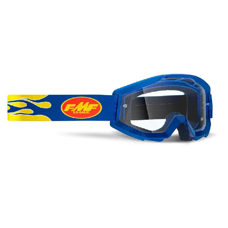 bicycle sunglasses signal-FMF POWERCORE GOGGLE - FLAME NAVY (CLEAR)