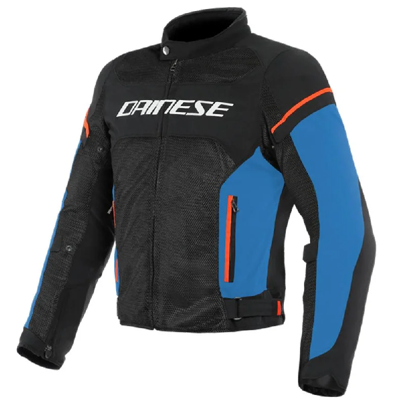 bicycle stem signal-DAINESE AIR FRAME D1 TEX JACKET - BLACK/LIGHT BLUE/FLUO RED