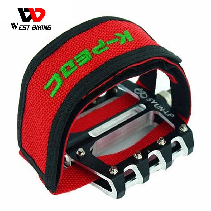 bicycle aluminum signal-WEST BIKING 2Pcs Practical Bicycle Pedal Strap