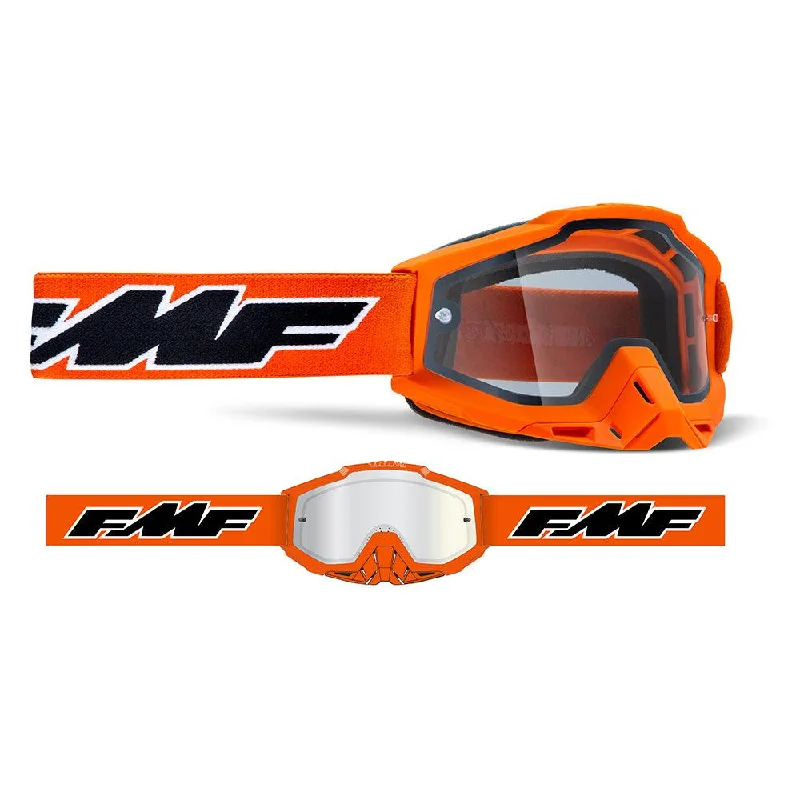 bicycle gear signal-FMF POWERBOMB ENDURO GOGGLE - ROCKET ORANGE DUAL PANE CLEAR