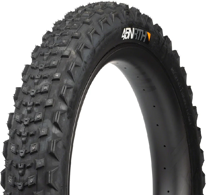 bicycle touring signal-45NRTH Dillinger 4 Tire - 27.5 x 4.0 Tubeless Folding BLK 120 TPI 168 Large Concave Carbide Aluminum Studs