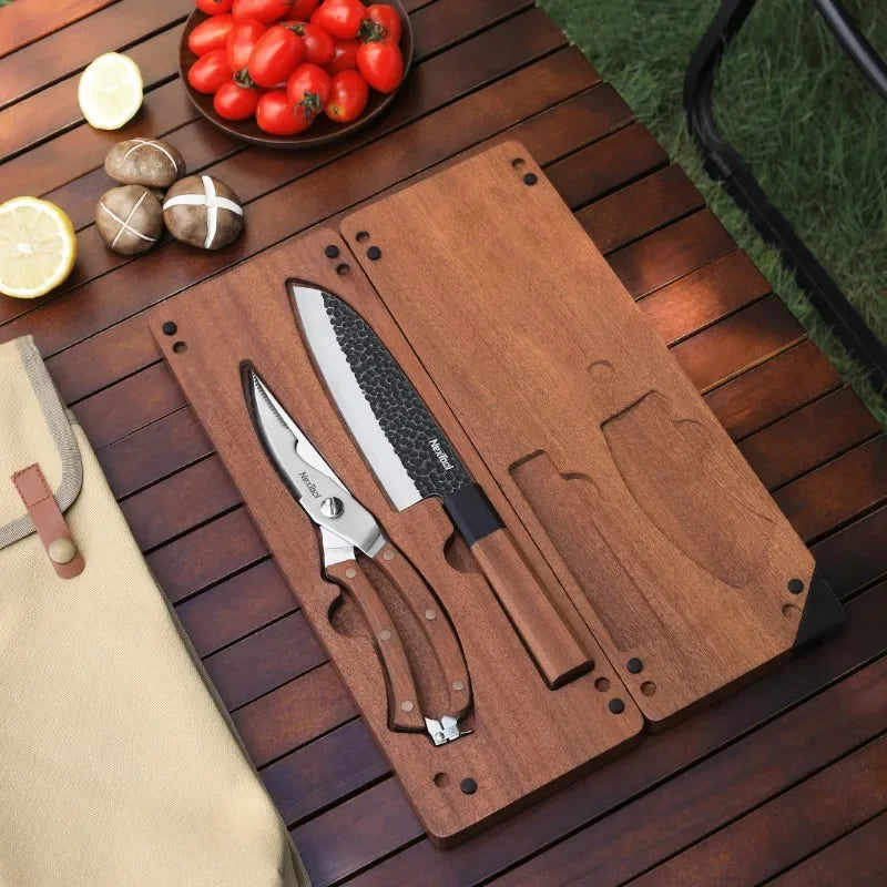 bicycle pad signal-Xiaomi Nextool Campsite Cooking Set Outdoor Camping Portable Knife Scissors Vegetable Board Multi functional Tool Accessories