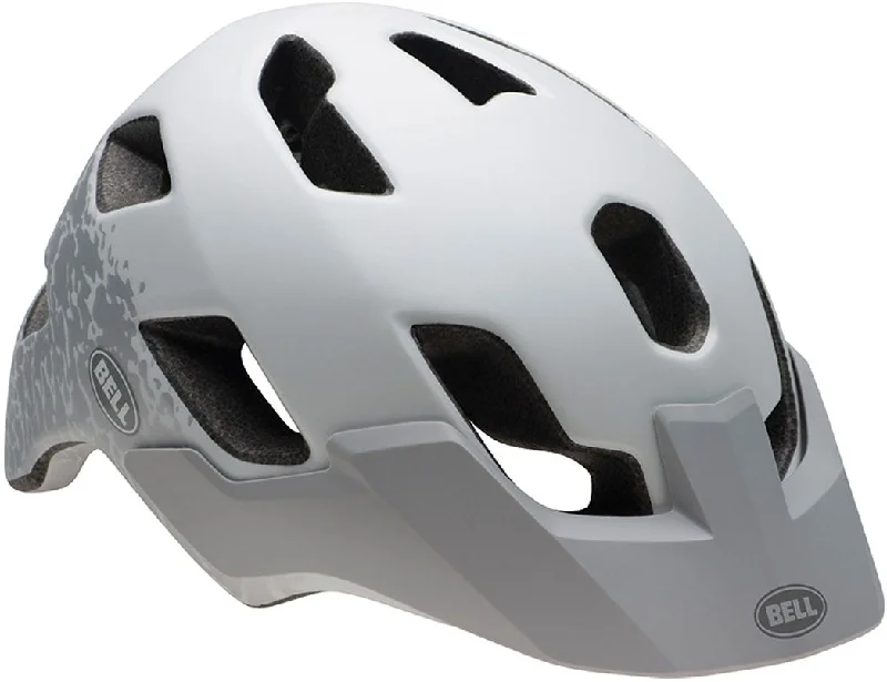 bicycle stand signal-Bell Stoker MTB Helmet - Matt White-Silver