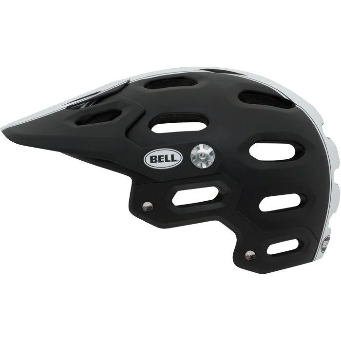 bicycle sidewall signal-Bell Super MTB Helmet - Black-White Star