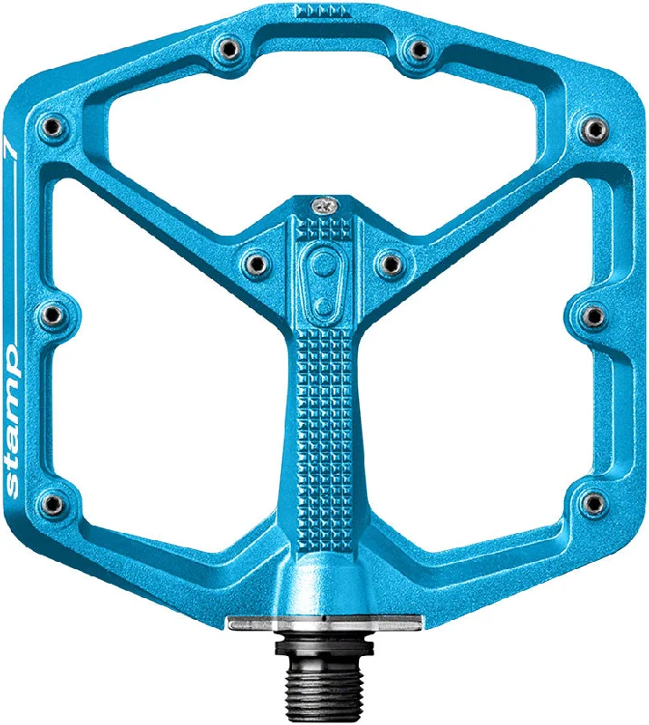 bicycle community signal-Crankbrothers Stamp 7 Pedals - Platform Aluminum 9/16" Electric Blue Large