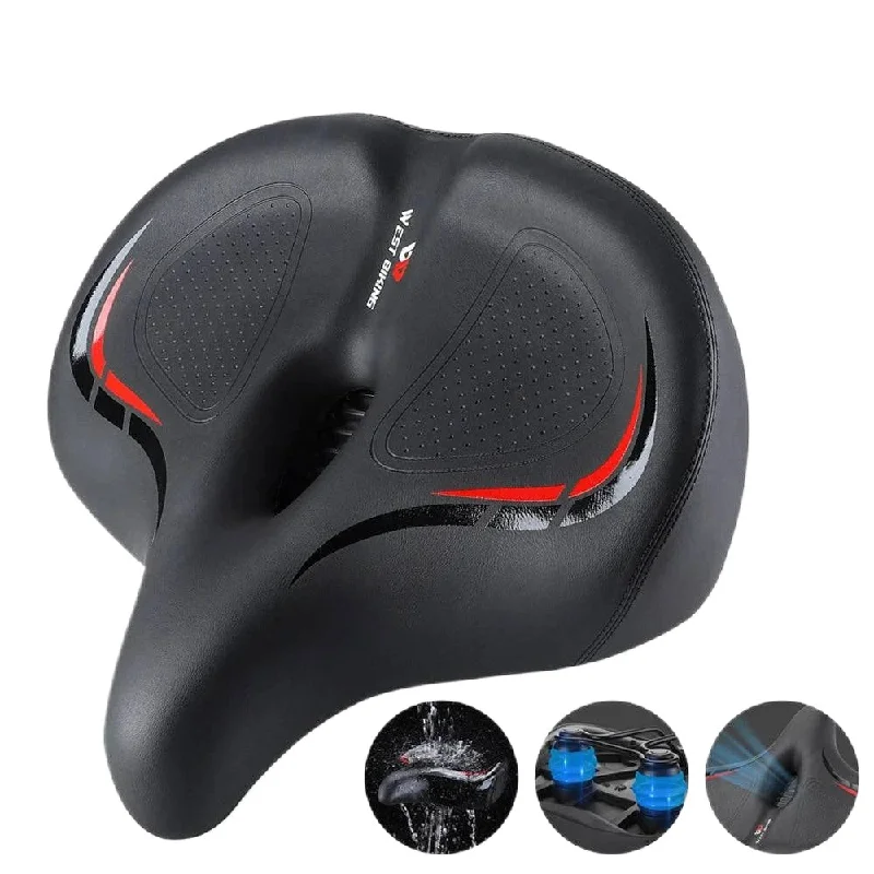 bicycle rotor resilience-Thickened High Elasticity Bike Saddle Soft Waterproof PU Pad Road Bicycle Seats Comfort Breathable AntiSlip Cycling Cushion