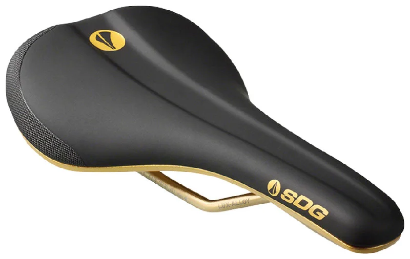 bicycle chain resilience-SDG Bel-Air V3 Galaxic Saddle Lux Rails Black/Gold