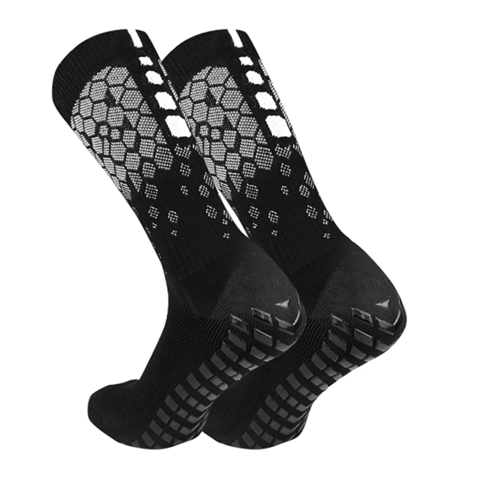 bicycle knee signal-Anti-slip Soccer Socks for Men and Women Breathable Athletic Socks with Grippers for Yoga Football Gym