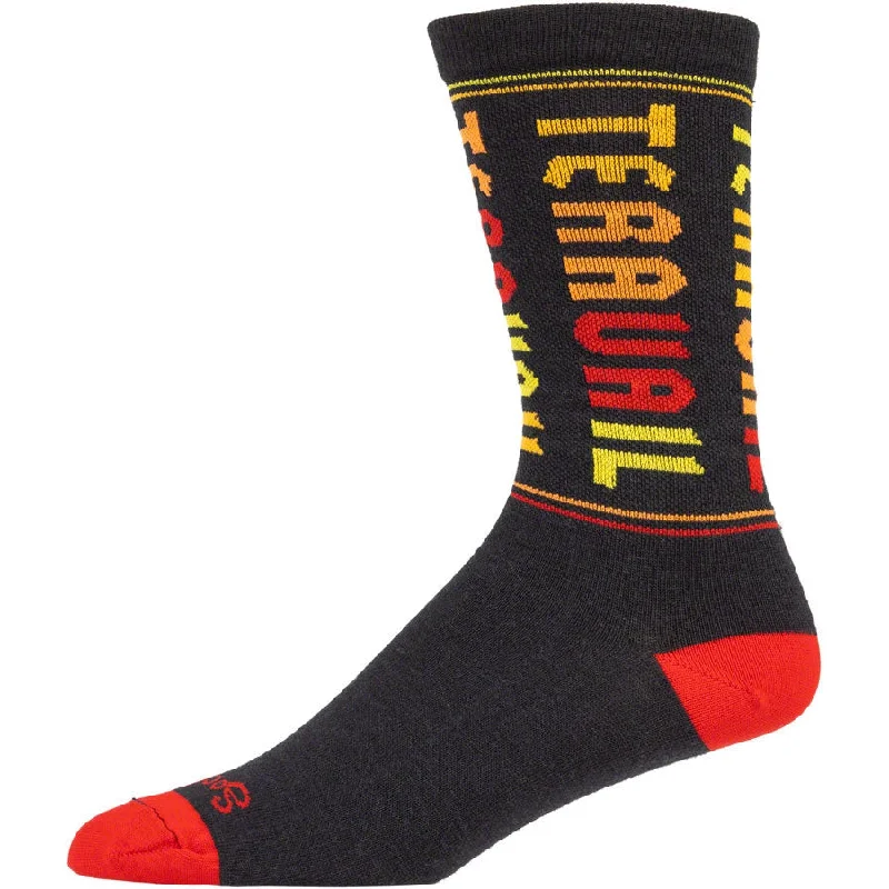 bicycle stationary signal-Scroll Wool Bike Socks - Black