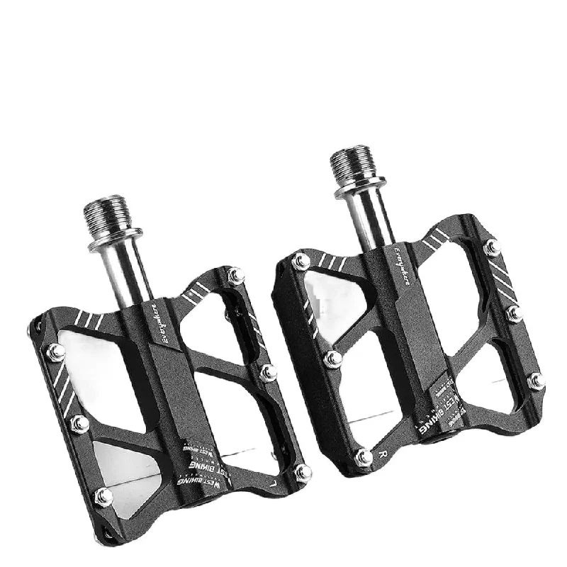 bicycle retro signal-Ultralight Aluminum Alloy Bicycle Pedals 3 Bearings Bike Pedals AntiSlip Waterproof Flat Wide Bike Pedals Cycling Accessories