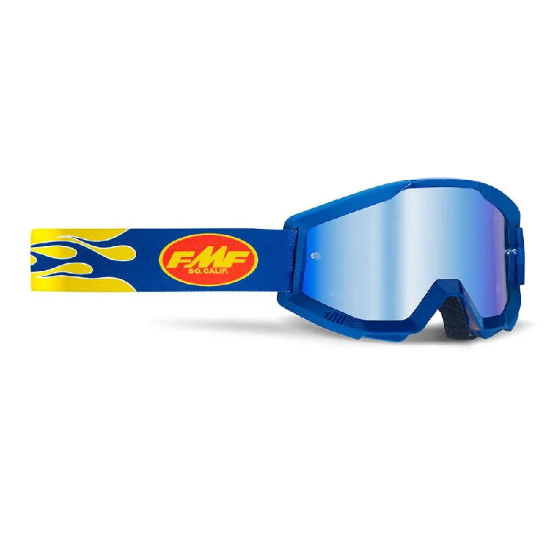 bicycle valve signal-FMF POWERCORE GOGGLE - FLAME NAVY (MIRROR BLUE)