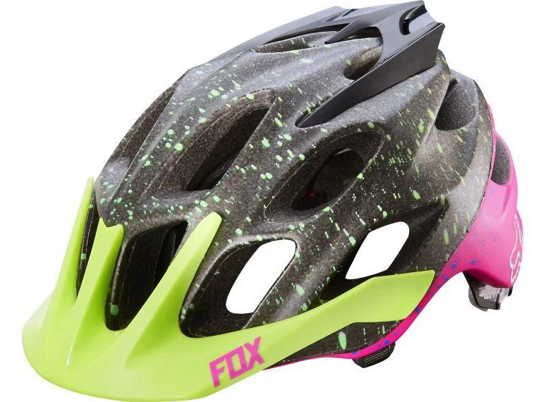 bicycle endurance handlebar-Fox Racing Flux MTB Helmet - Flight Black-Pink