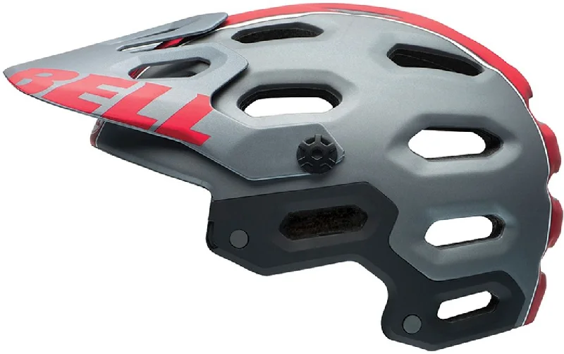 bicycle indoor signal-Bell Super 2 MTB Helmet - Matt Titanium-Red Viper