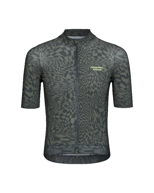 bicycle paint durability-Essential Jersey - Check Olive Green