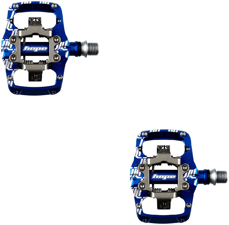 bicycle sidewall stability-Hope Union TC Pedals - Dual Sided Clipless with Platform 9/16" Blue