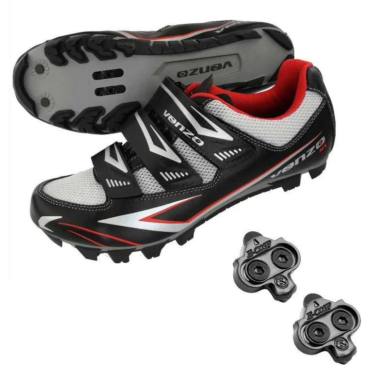 bicycle parking signal-Venzo Cycling Bicycle Cycle Mountain Bike Shoes Men - compatible with Shimano SPD Cleats - Good for Indoor Cycle, Off Road and MTB With Multiple Release Cleats