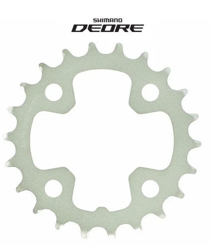 bicycle seatpost angle-Shimano Deore 22T Chainring Silver 64mm